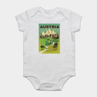 Austrian vintage travel poster Baby Bodysuit